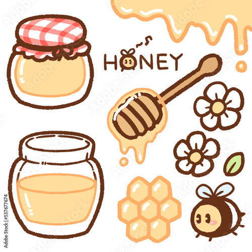 honey cartoon drawing set