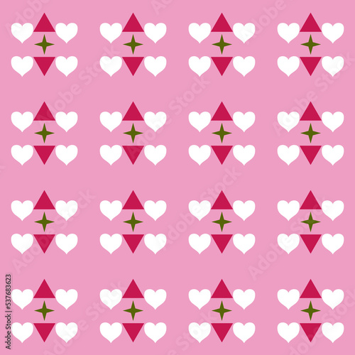 Simple pattern design of love and red triangle
