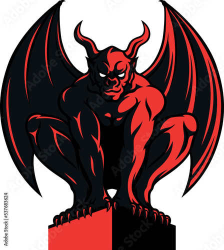 Photographie Illustration of Red Demon Gargoyle