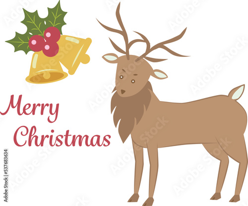 トナカイとヒイラギとクリスマスベル