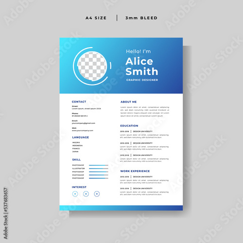 modern Curriculum Vitae design template vector