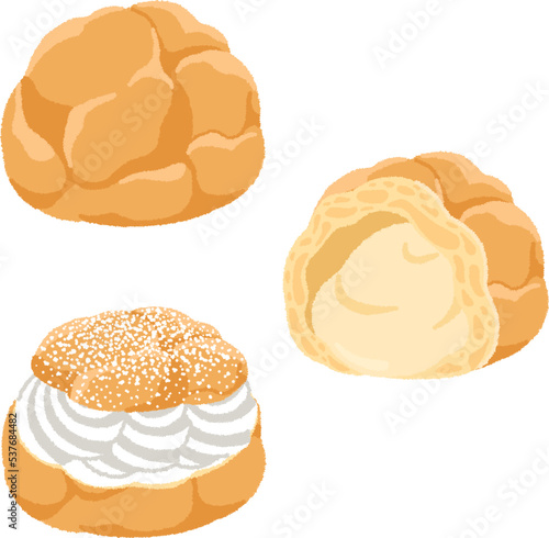 シュークリームのイラスト