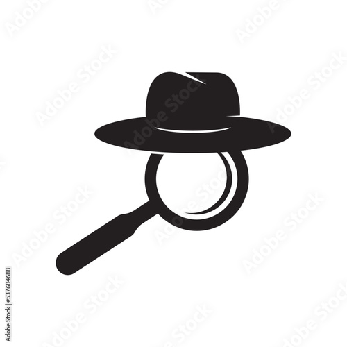 detective with moustache simple icon illustration