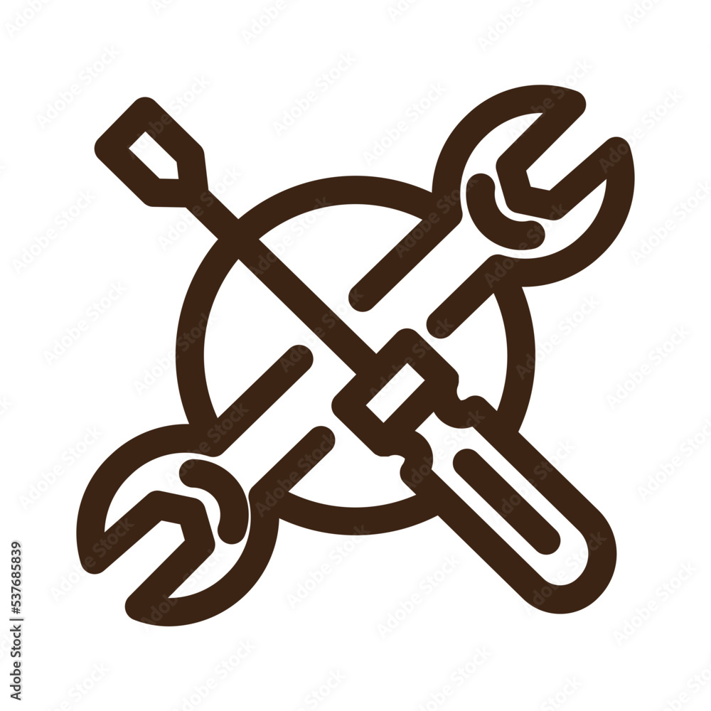 settings system tools outline icon settings system tools outline icon