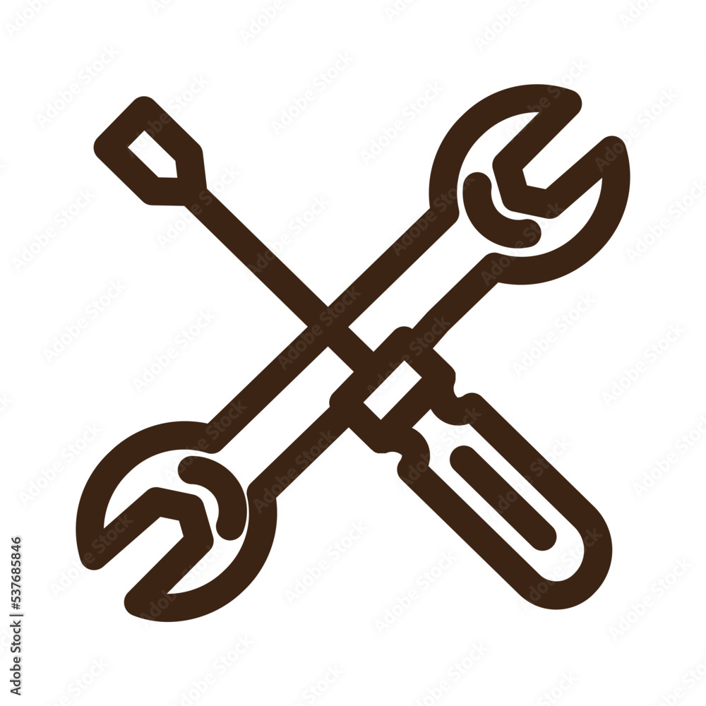 settings system tools outline icon settings system tools outline icon