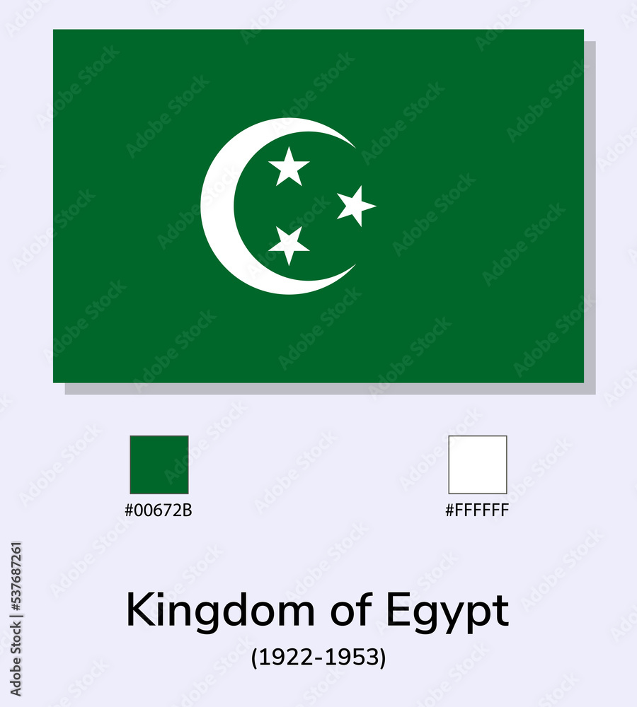 Vector Illustration of Kingdom of Egypt (1922-1953) flag isolated on ...