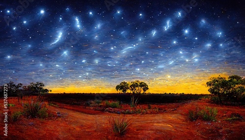 Songlines are the Australian Aboriginal walking routes that crossed the country, linking important sites and locations photo