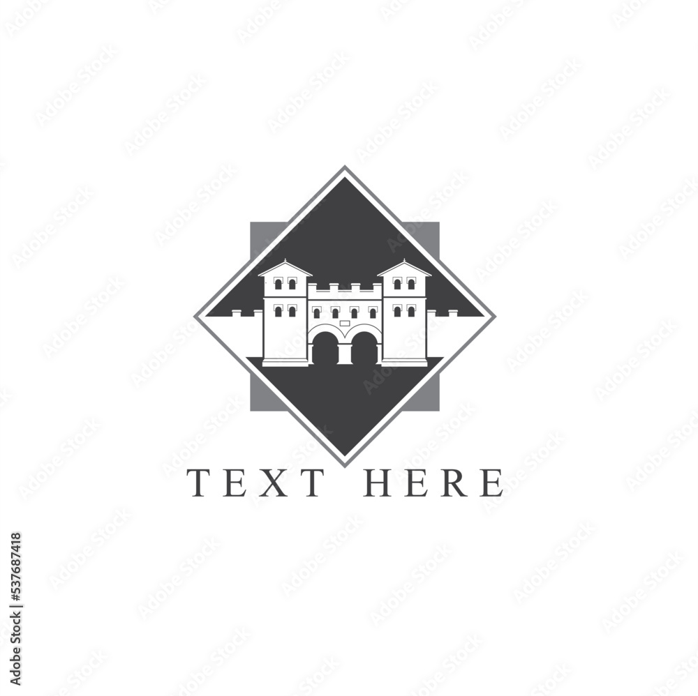 Fototapeta premium roman architect style fort illustration