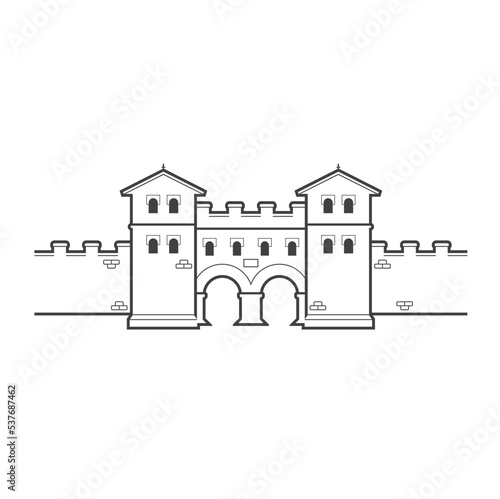 roman architect style fort illustration