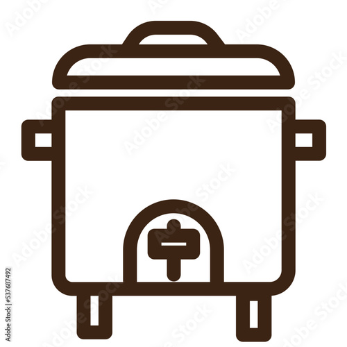 chef cooker kitchen rice tools outline icon