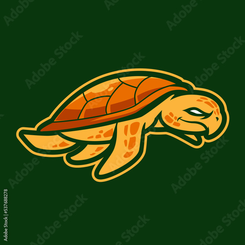 sea turtle mascot logo gaming illustration