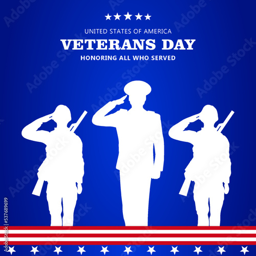 veterans day poster blue army celebration for poster invitation and social media post template