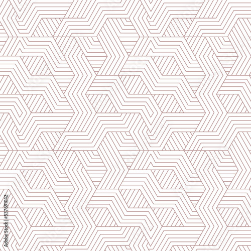 Abstract simple geometric vector seamless pattern with gold line texture on white background. Light modern simple wallpaper, bright tile backdrop, monochrome graphic element.