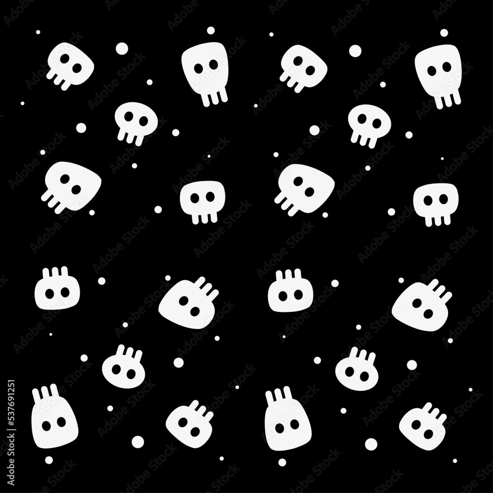 cute skull pattern suitable for wrapping paper and decoration