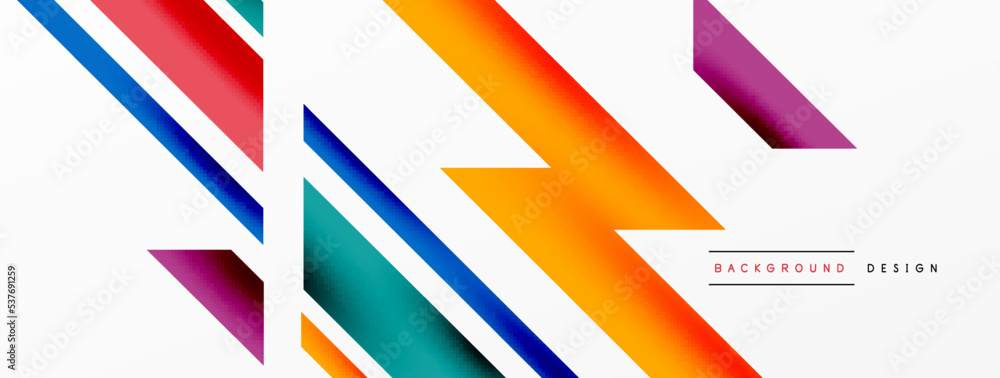 Minimal geometric abstract background. Dynamic 3d lines composition. Trendy techno business template for wallpaper, banner, background or landing Minimal geometric abstract background. Dynamic 3d lines composition. Trendy techno business template for wallpaper, banner, background or landing
