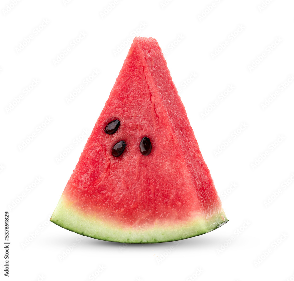 Sliced of watermelon isolated on transparent png - obrazy, fototapety, plakaty 