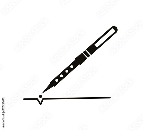 Soldering iron icon vector. iron soldering symbol. Linear style sign for mobile concept and web design. symbol logo illustration. vector graphics. Isolated equipment, toolkit, machine, mechanic, tool,