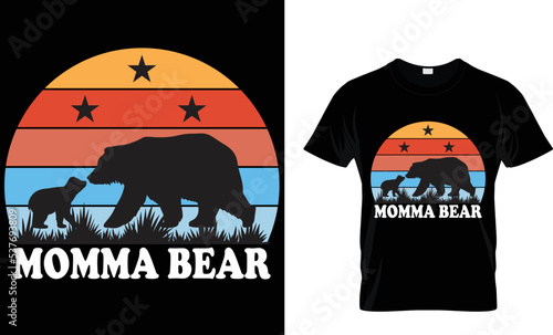 Momma bear custom t-shirt design.Colorful and fashionable t-shirt design for men and women.