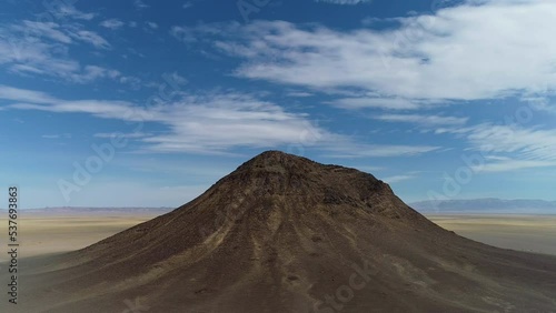 An extinct volcano in a desert area in Mongolia. Gobi.