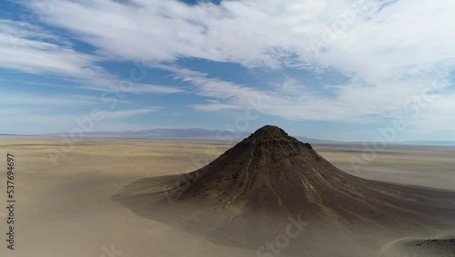 An extinct volcano in a desert area in Mongolia. Gobi.