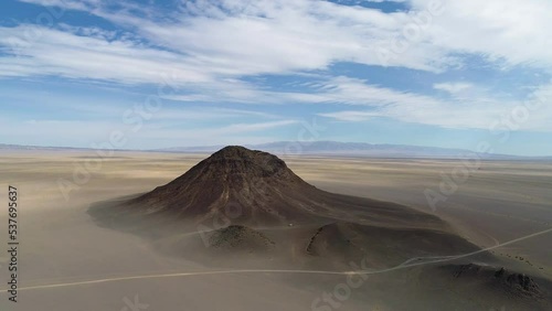 An extinct volcano in a desert area in Mongolia. Gobi.