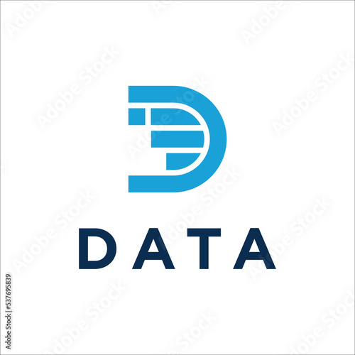 letter D alphabet and vector logo data