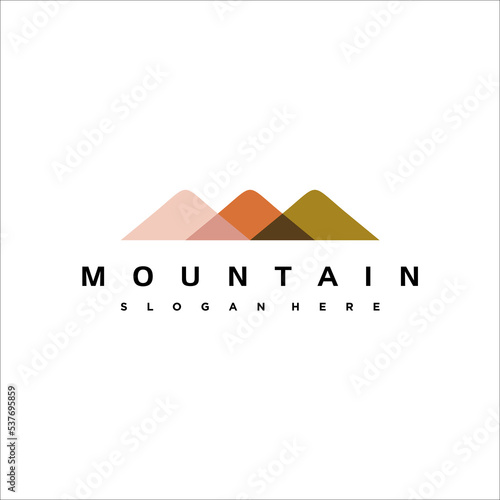 beautiful color three mountains vector logo