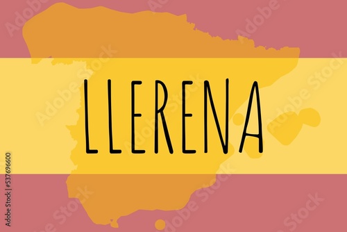 Llerena: Illustration mit dem Namen der spanischen Stadt Llerena photo