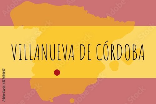 Villanueva de Córdoba: Illustration mit dem Namen der spanischen Stadt Villanueva de Córdoba photo