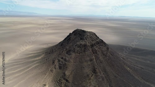 An extinct volcano in a desert area in Mongolia. Gobi.
