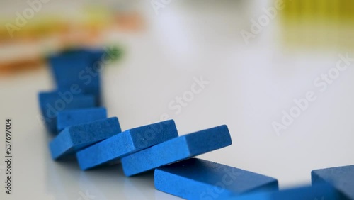 Falling Colored Dominoes photo