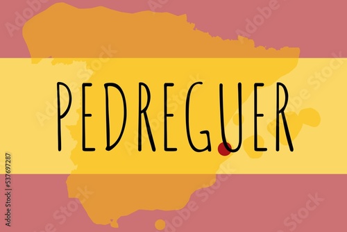 Pedreguer: Illustration mit dem Namen der spanischen Stadt Pedreguer photo