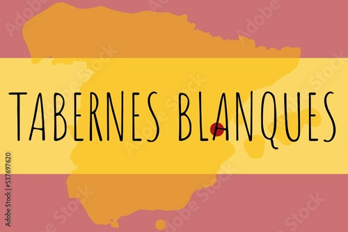 Tabernes Blanques: Illustration mit dem Namen der spanischen Stadt Tabernes Blanques photo