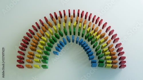 Falling Colored Dominoes photo