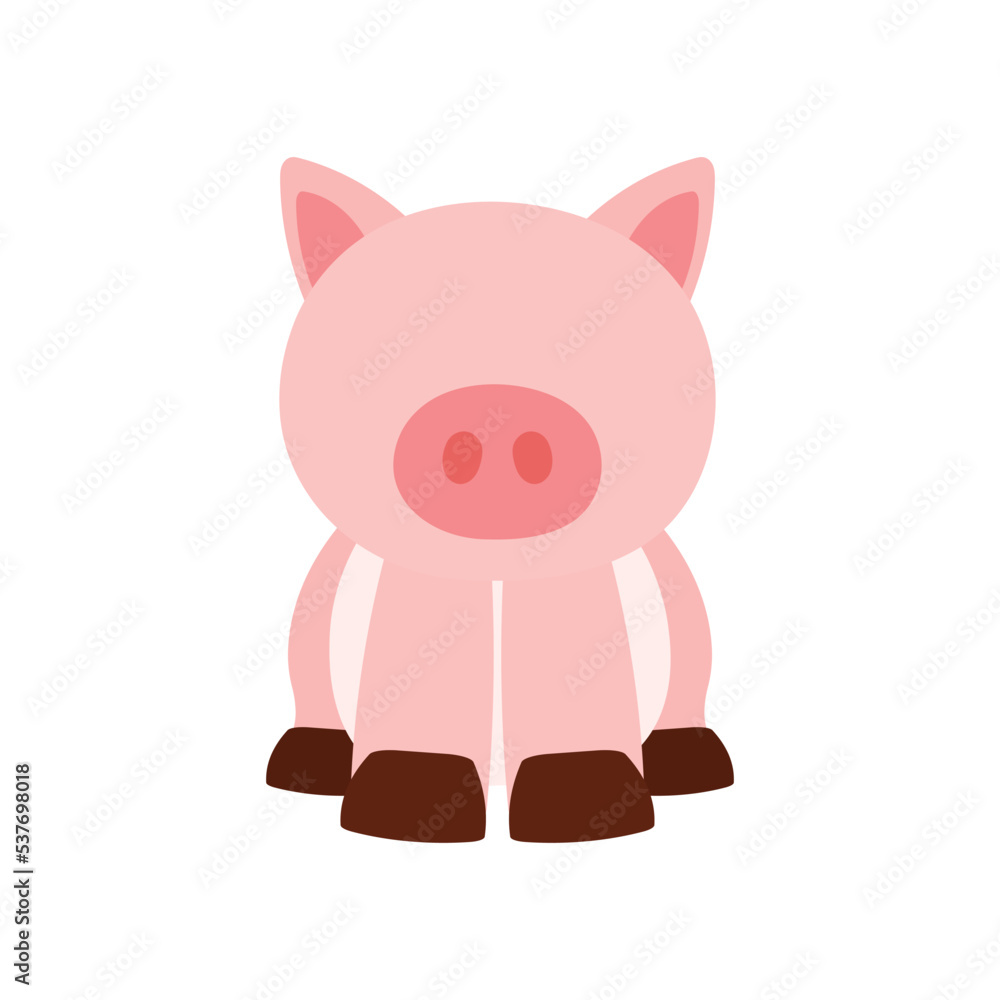 Cute Little Pig Farm Animal in Animated Cartoon Vector Illustration Cute Little Pig Farm Animal in Animated Cartoon Vector Illustration