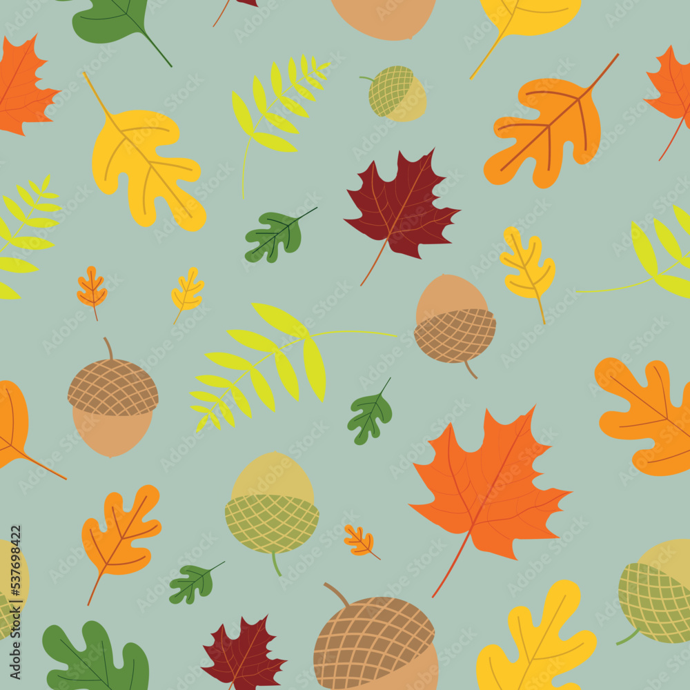 Forest Autumn. pine cones,fall leaves in the autumn seamless pattern.Vector illustration. Forest Autumn. pine cones,fall leaves in the autumn seamless pattern.Vector illustration.