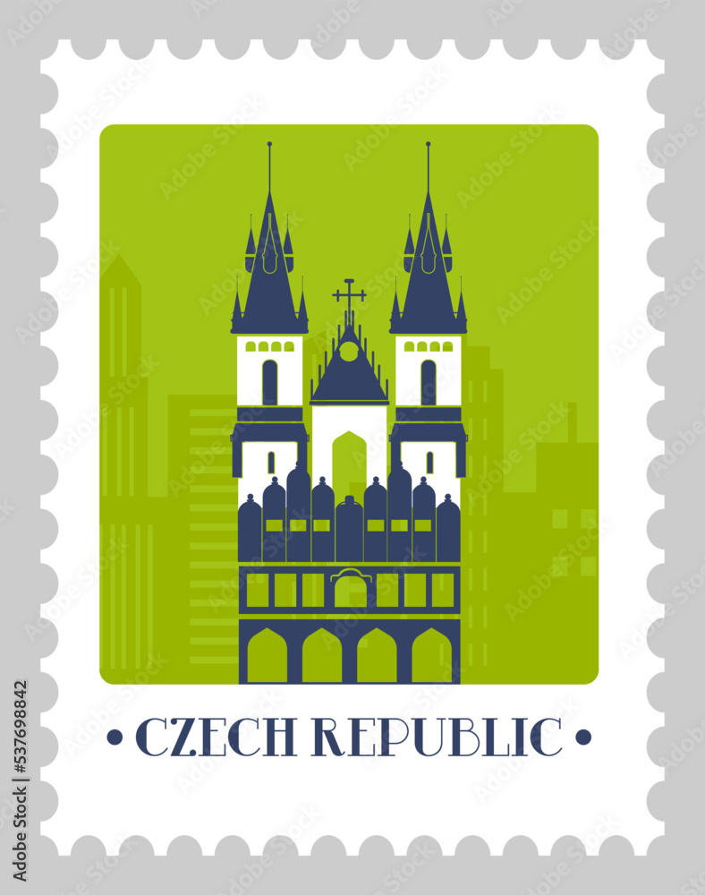 Czech republic postal mark or card with sight