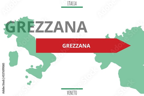 Grezzana: Illustration mit dem Namen der italienischen Stadt Grezzana photo