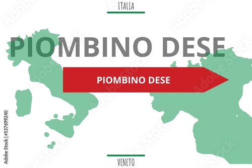 Piombino Dese: Illustration mit dem Namen der italienischen Stadt Piombino Dese photo