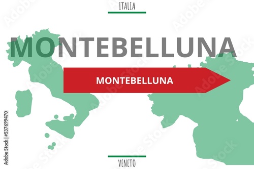 Montebelluna: Illustration mit dem Namen der italienischen Stadt Montebelluna photo