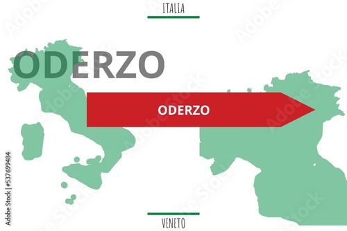 Oderzo: Illustration mit dem Namen der italienischen Stadt Oderzo photo