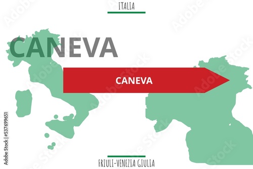 Caneva: Illustration mit dem Namen der italienischen Stadt Caneva photo