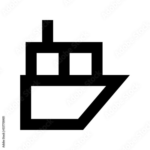 Cargo Ship Flat Vector Icon 