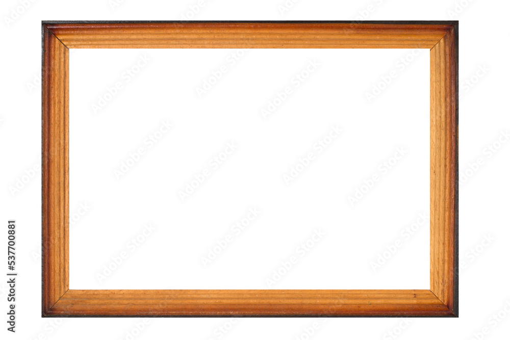 Minimalistic wooden frame. Simple wooden frame for paintings and photos on a white background. Minimalistic wooden frame. Simple wooden frame for paintings and photos on a white background.