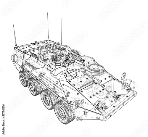 Armored personnel carrier. Vector