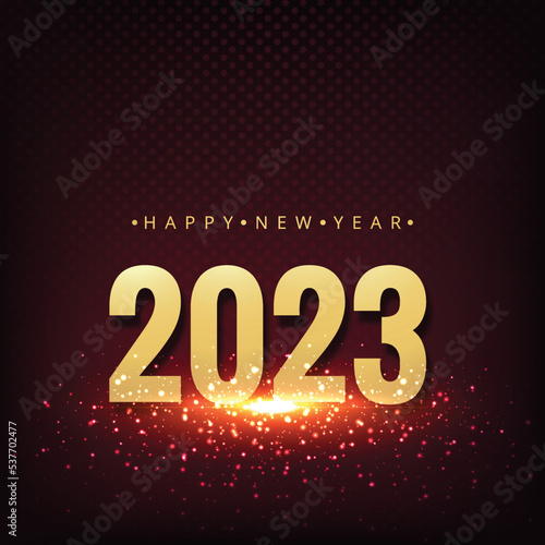 Happy new year golden text 2023 celebration festival background