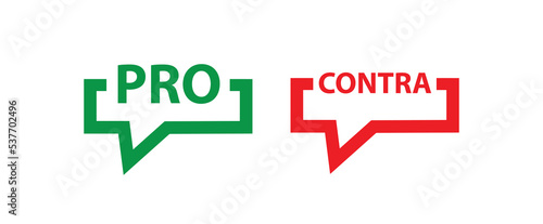 pro contra sign on white background