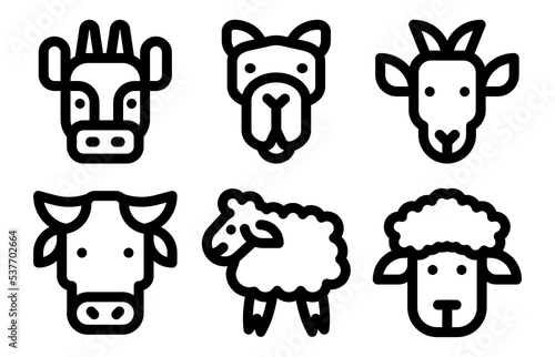 Animal and pets line icons set. Thin line icons set. Simple vector icons eps10