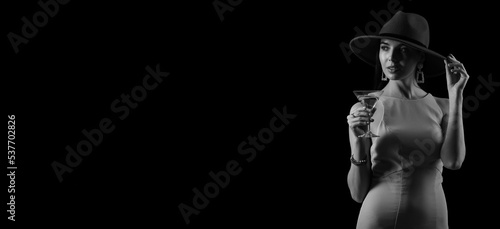 Black and white portrait of...