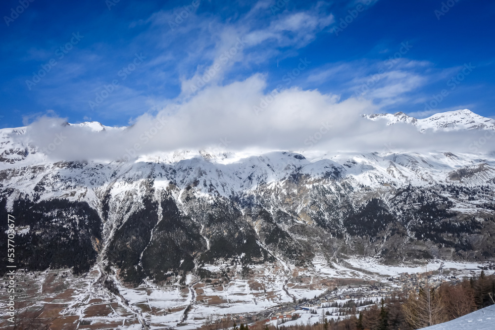 Ski slopes of Val cenis in the french alps